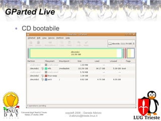 GParted Live CD bootabile 
