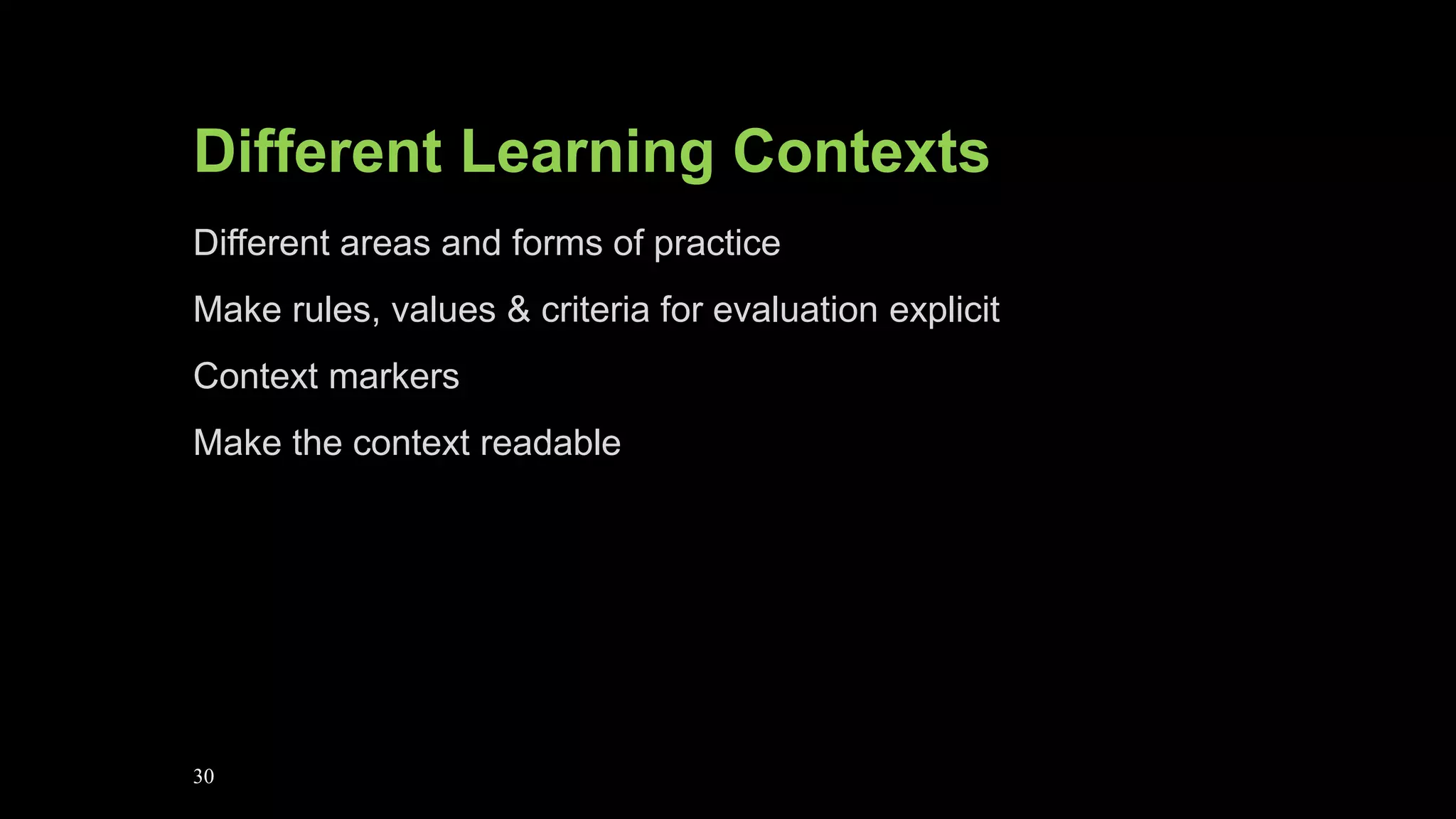 Context and Activity
It becomes obvious that context is not a stable, given form but one
that is “continually constructed through negotiation between
communicating partners (including humans and interactive
technology) and the interplay of activities and artefacts” (Syvänen
et al.
(2005) ).“context and activity are mutually constituent” (Dourish:
28)
 