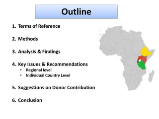 Outline
1. Terms of Reference
2. Methods
3. Analysis & Findings
4. Key Issues & Recommendations
• Regional level
• Individ...