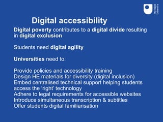 Digital Higher Education and diversity and Inclusion | PPTX