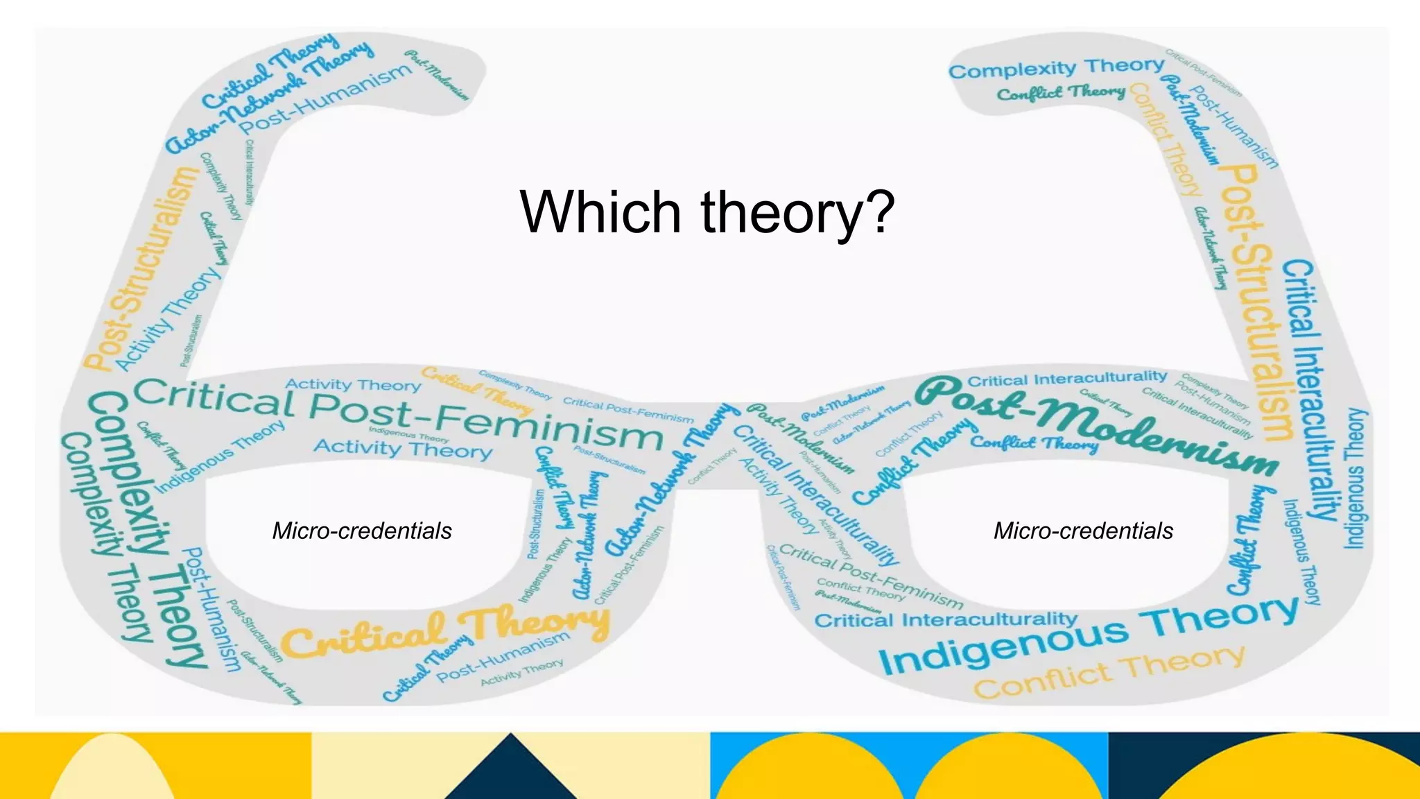 Which theory?
Micro-credentials Micro-credentials
 