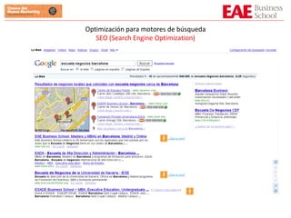 Optimización para motores de búsqueda SEO (Search Engine Optimization) 