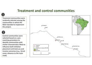 Treatment and control communities
Treatment communities were
randomly selected among the
communities in which the
NGO inte...