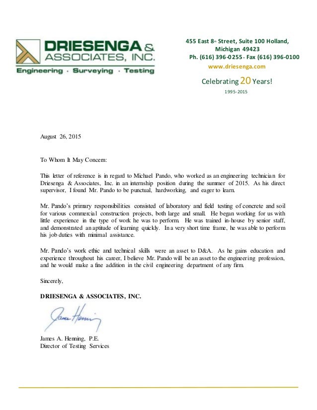 recommendation letter for civil engineer driesenga recommendation letter recommendation letter for civil engineer driesenga recommendation letter