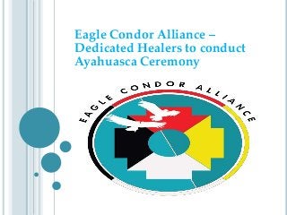 Eagle Condor Alliance –
Dedicated Healers to conduct
Ayahuasca Ceremony
 