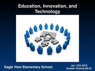 Education, Innovation, and
Technology
Jan. 27th 2013!
Greater Victoria SD 61Eagle View Elementary School
 