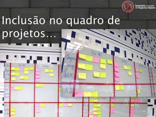 Inclusão no quadro de
projetos…
 