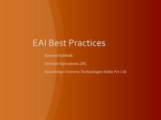 EAI Best Practices