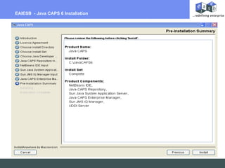 Billing Per Hour EAIESB - Java CAPS 6 Installation
