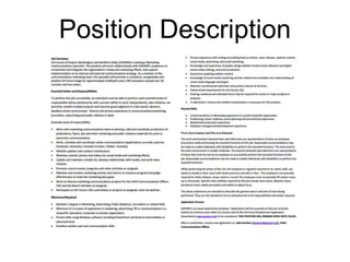 Position Description
 
