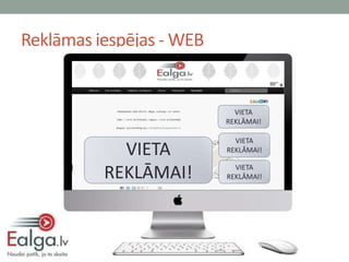 Reklāmas iespējas - WEB


                            VIETA
                          REKLĀMAI!

                            VIETA
            VIETA         REKLĀMAI!


          REKLĀMAI!         VIETA
                          REKLĀMAI!
 