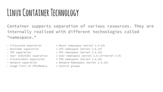 Container Within Linux Namespace Linux container & docker | PDF