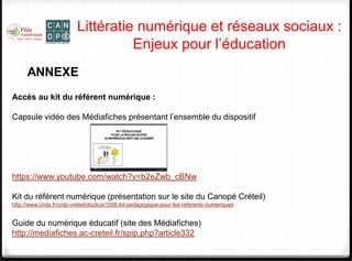 Littératie numérique et réseaux sociaux :
Enjeux pour l’éducation
3. Quelle utilisation par l’enseignant ou le formateur ?...