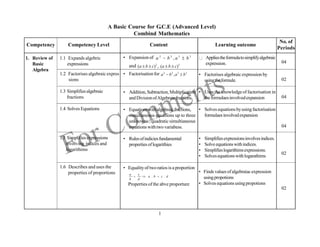 Combined Math Definition AL Combined Maths Syllabus | PDF