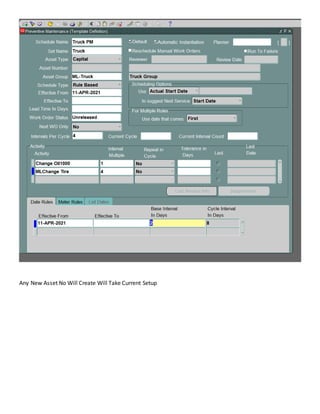 Any New Asset No Will Create Will Take Current Setup
 
