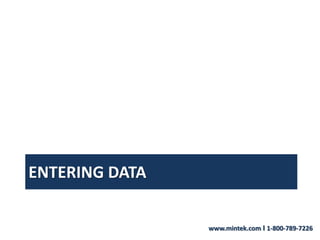 Entering data