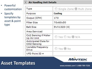 Powerful customizationSpecify templates byasset & point typeAsset Templates