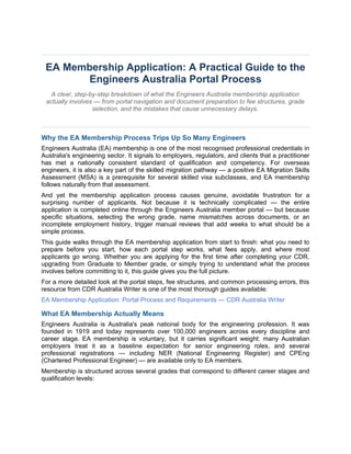 Membersih Processor Comprehensive Guide to Engineers Australia Membership Application ...