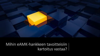 Mihin eAMK-hankkeen tavoitteisiin
kartoitus vastaa?
 