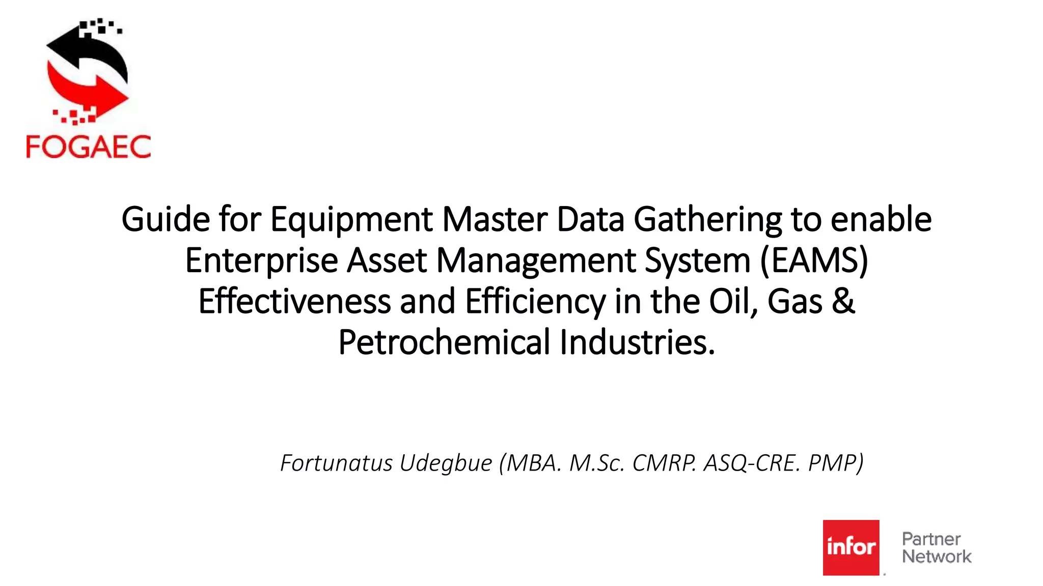 EAMS equipment master data | PPTX