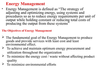 Energy Audit & Management - Energy Scenario and Management , Energy ...