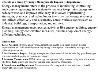 Energy Audit & Management - Energy Scenario and Management , Energy ...