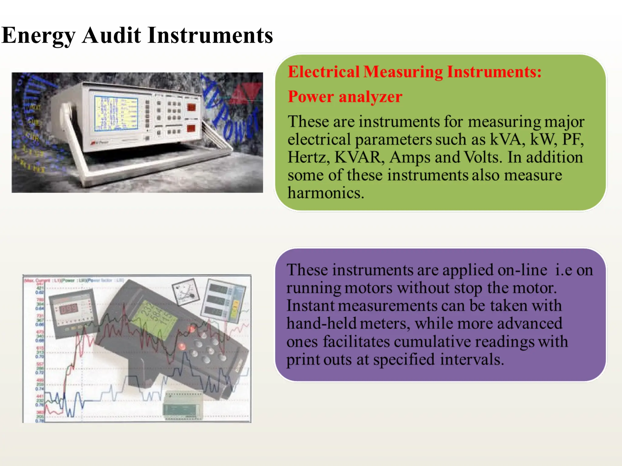 Energy Audit Instruments
 