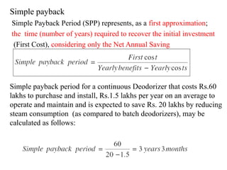 Simple Pay Back Energy Economics Financial Analysis Tech | PPTX