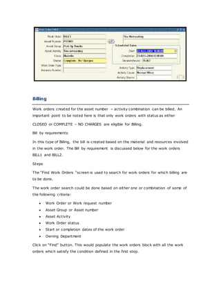 Eam Work Order Billing | DOCX