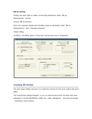Eam Work Order Billing | DOCX
