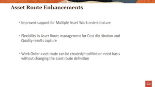 Asset Route Enhancements
 