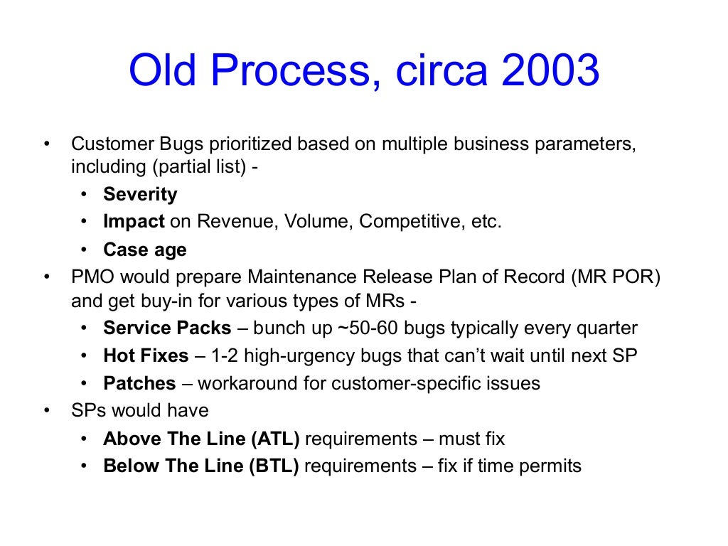 Problems with Old Process