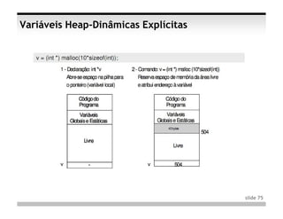 Variáveis Heap-Dinâmicas Explícitas




                                      slide 75
 
