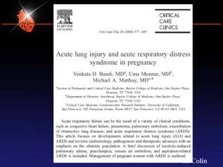 Comprehensive Management of Acute Pulmonary Edema in Critical Obstetric ...