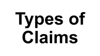 Types of
Claims
 