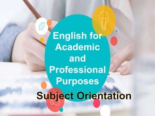 English for
Academic
and
Professional
Purposes
 