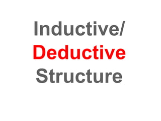 Inductive/
Deductive
Structure
 