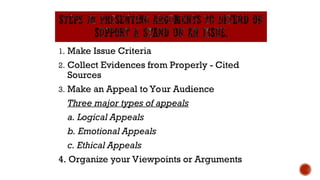 EAPP_2nd QRTR_Lesson #2_DEFFENDING A STAND ON AN ISSUE.ppt