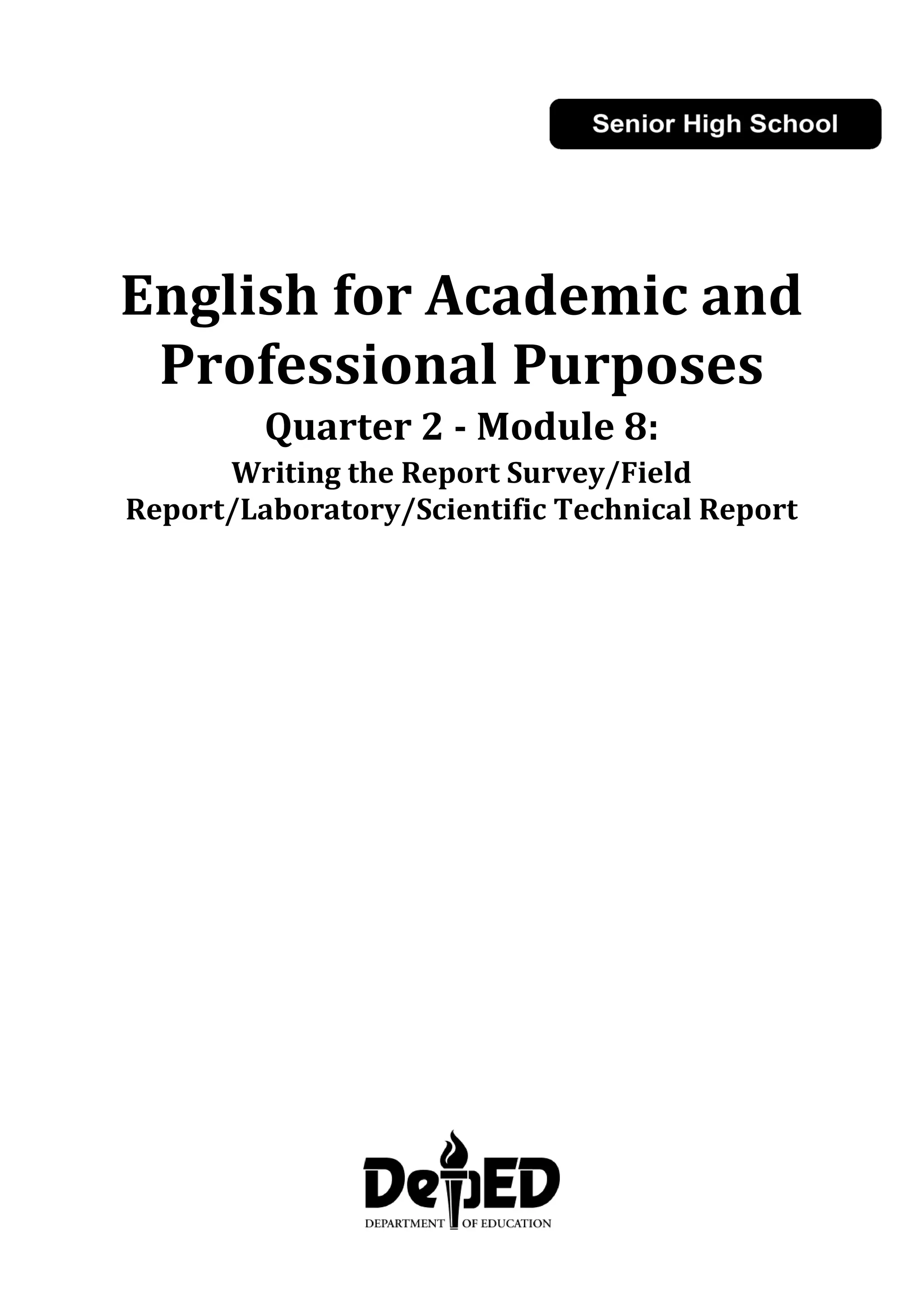 EAPP Q 2 – Module 8 Writing the Report Survey Field ...