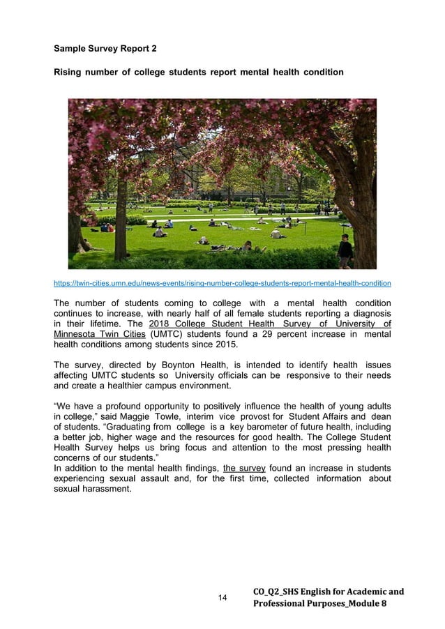 EAPP Q 2 – Module 8 Writing the Report Survey Field ...