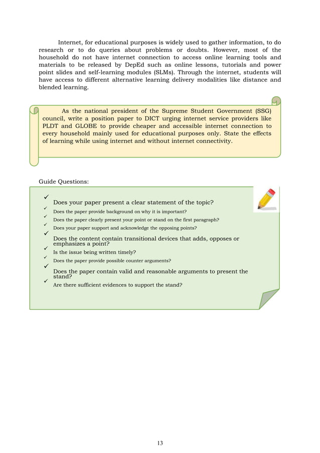 Eapp Quarter 2 Module 2 Writing A Position Paper