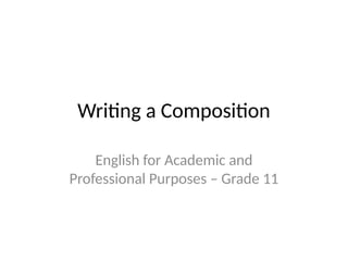English for professional and Academic Purposes | PPTX