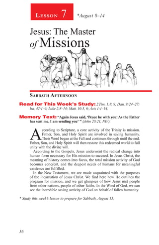 Lesson 7 | Jesus: The Master of Missions | Sabbath School | Biblical ...