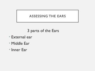Ear-Assessment. po werpoint presentation | PPTX