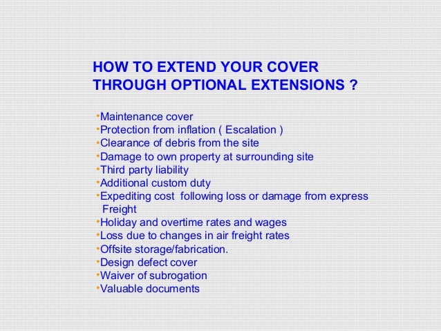 EAR and CAR Insurance in Construction