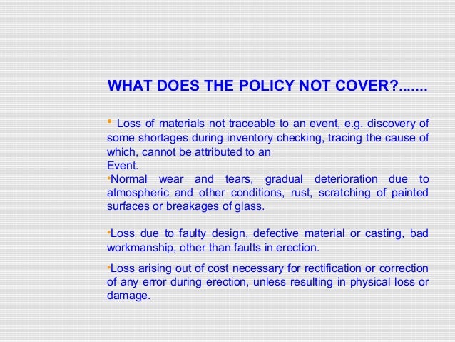 EAR and CAR Insurance in Construction