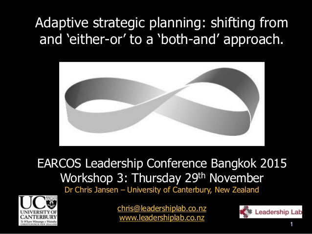 adaptive strategic planning shifting from and either or to shifting planning