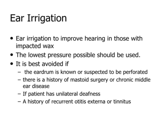 EAR FOREIGN BODY_ WAX IMPACTION .pptx | Ear, Nose and Throat Conditions ...