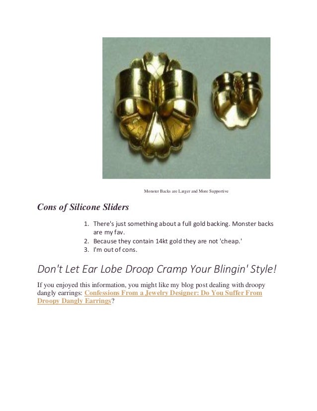 Ear lobe droop; are your earrings pointing toward the pavement