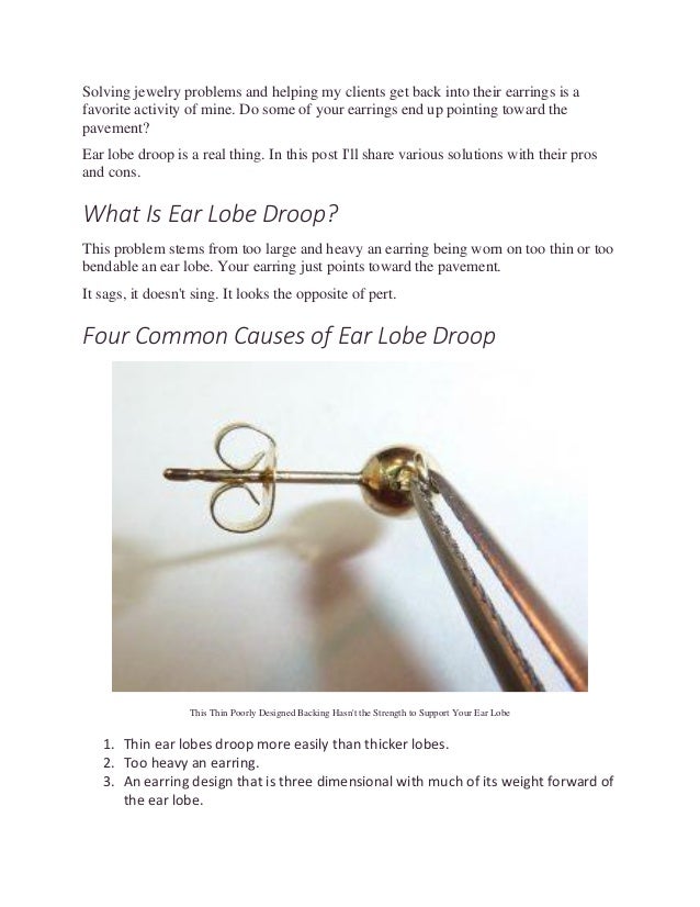 Ear lobe droop; are your earrings pointing toward the pavement